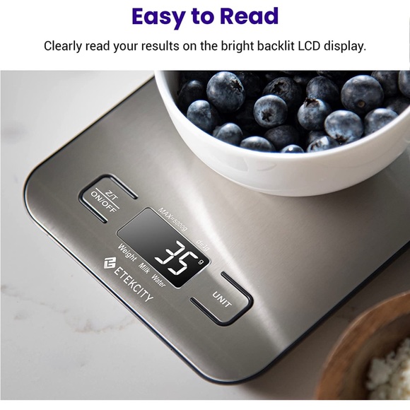 Etekcity Food Kitchen Scale, Digital Grams and Ounces Stainless Steel - Picture 2 of 3
